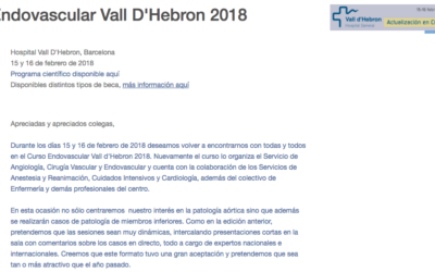 Nueva edición del curso de actualización de Cirugía Endovascular dirigido por el Dr. Sergi Bellmunt y por el Dr. Valentín Fernández
